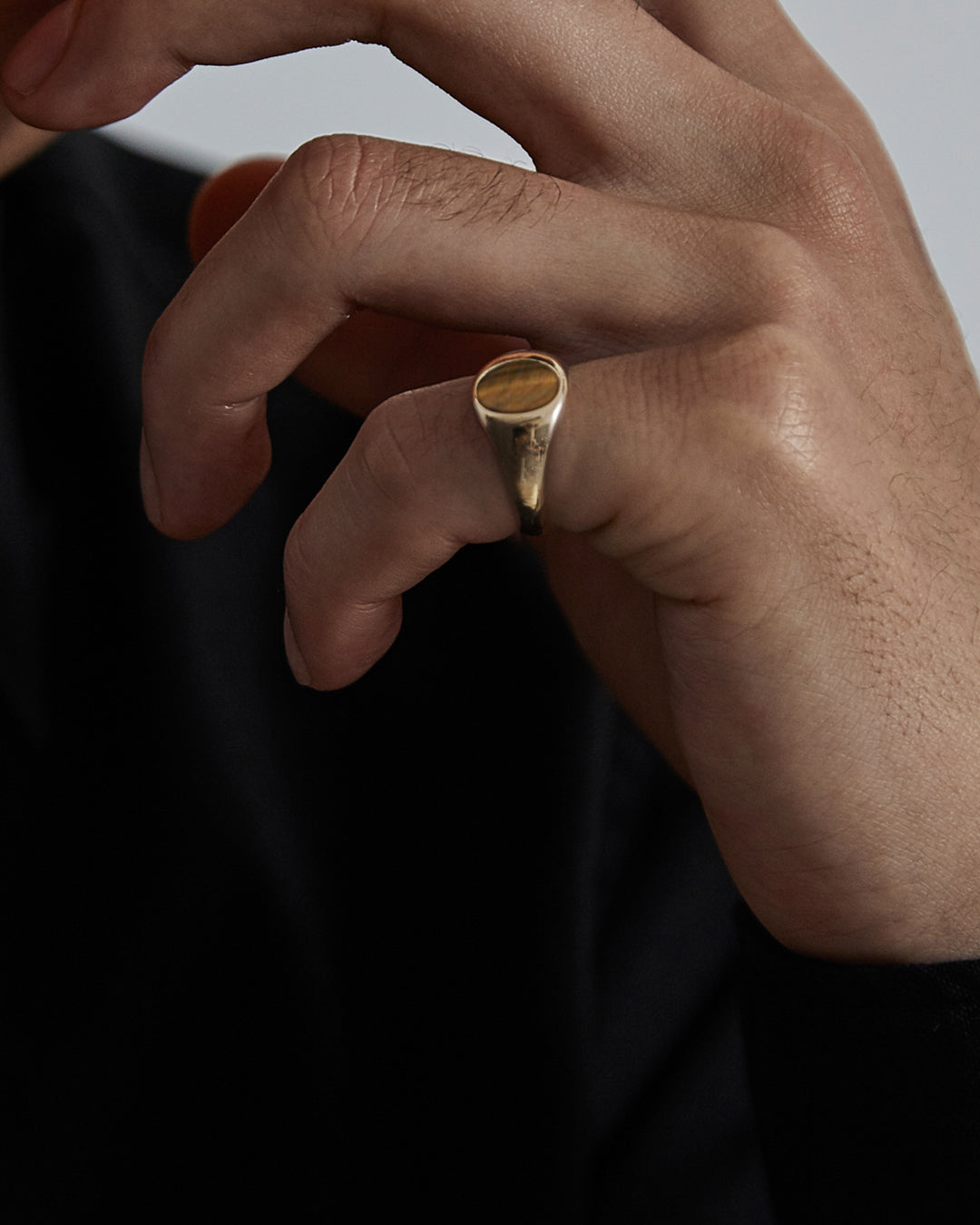 Gold Portrait Signet Ring - Tigers Eye - Westhill