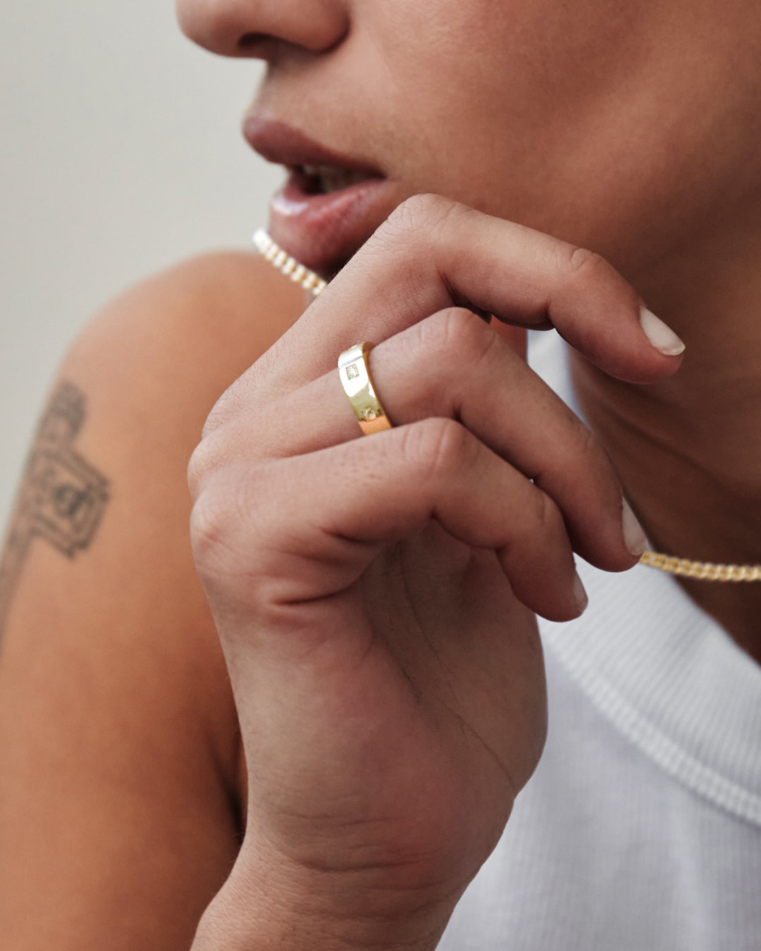 Westhill Gold Diamond Pattern Ring