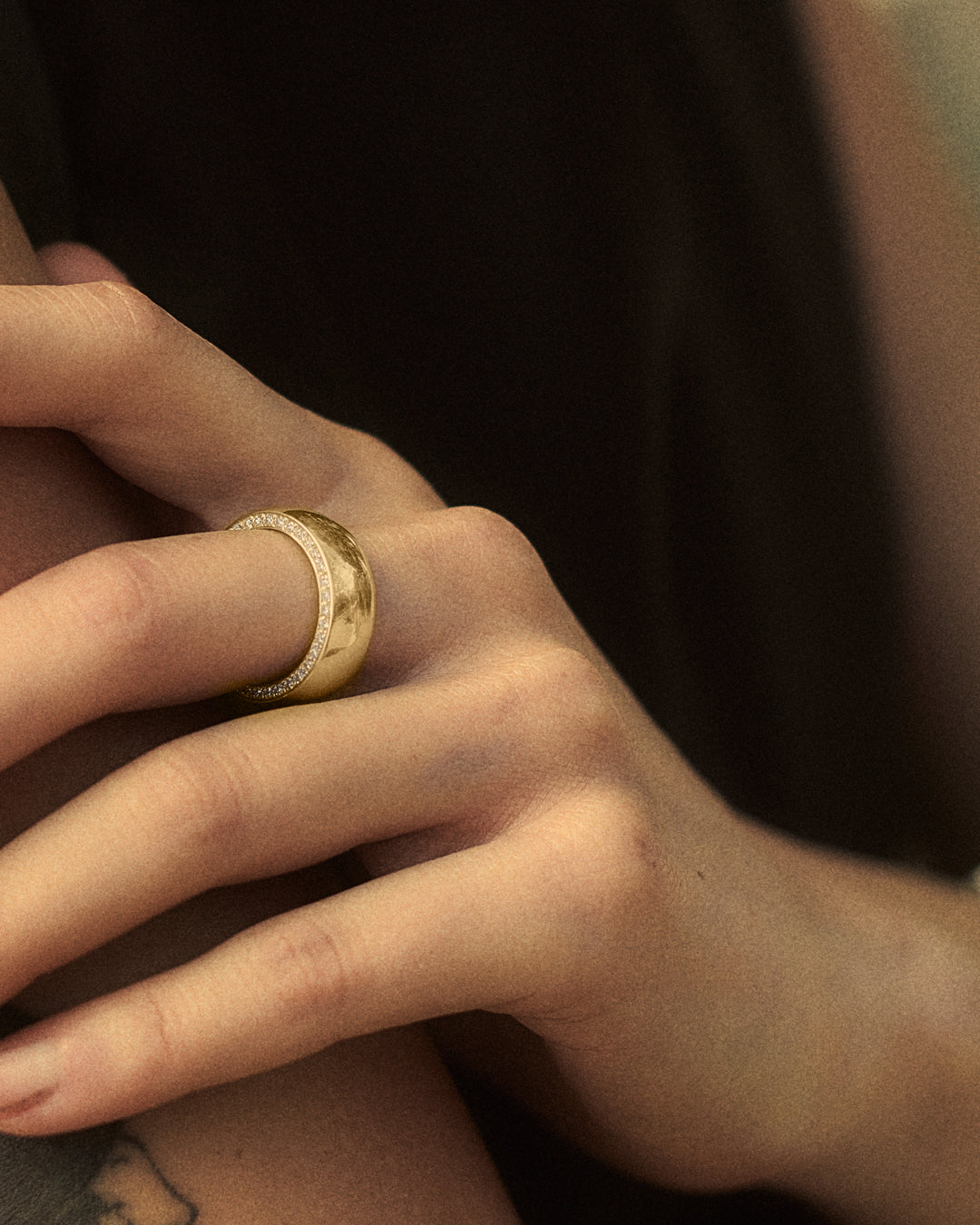 Gold Diamond Halo Band - Rings - Westhill