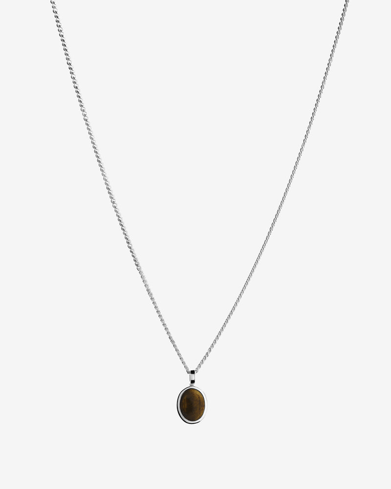 Westhill White Gold Portrait Pendant - Tigers Eye