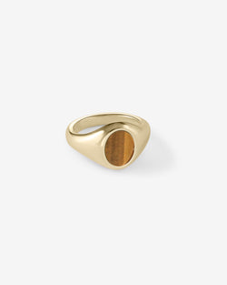 Gold Portrait Signet Ring - Tigers Eye - Westhill