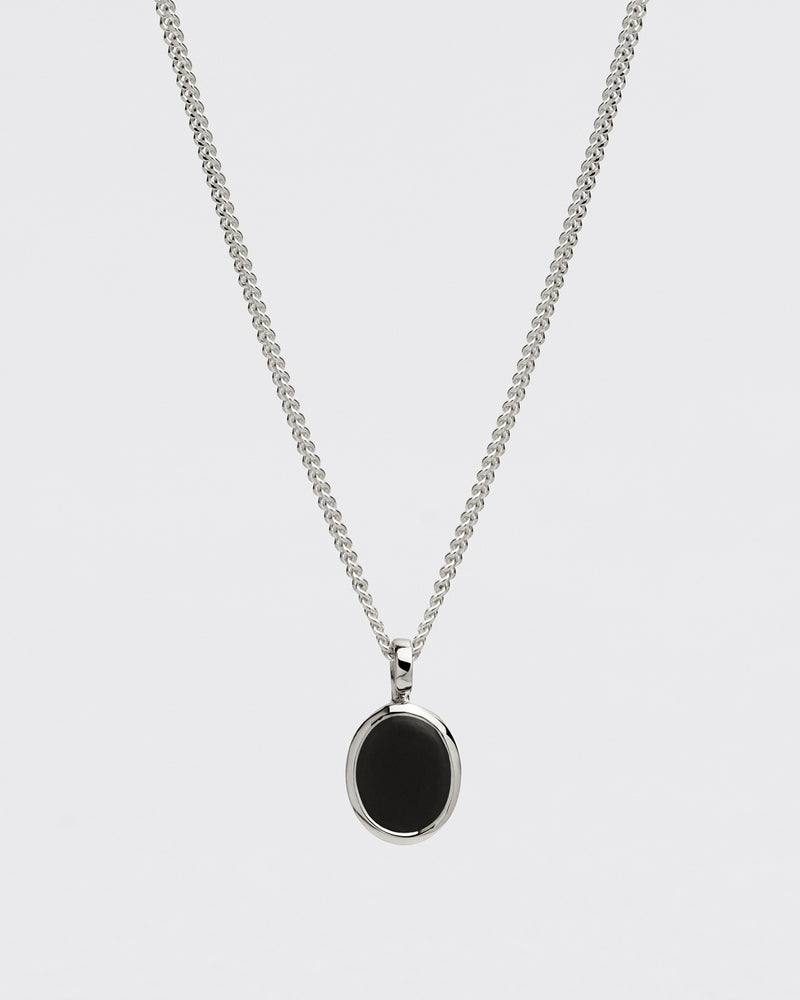 Westhill White Gold Portrait Pendant - Onyx