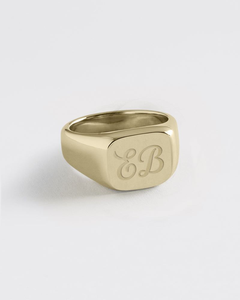 Gold Cushion Signet Ring - Westhill