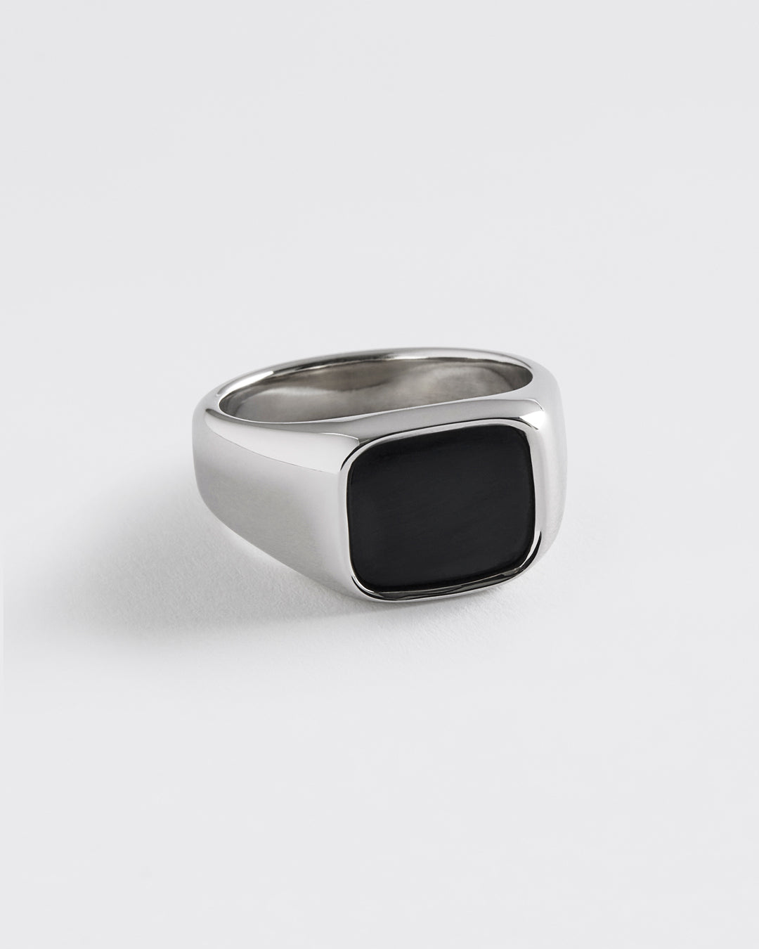 Westhill Silver Cushion Signet Ring - Onyx