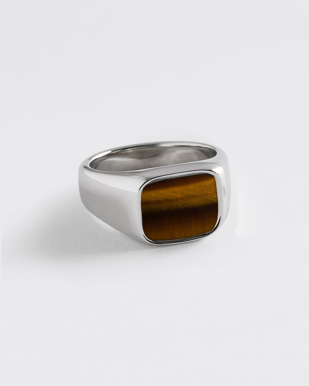 Westhill Silver Cushion Signet Ring - Tigers Eye