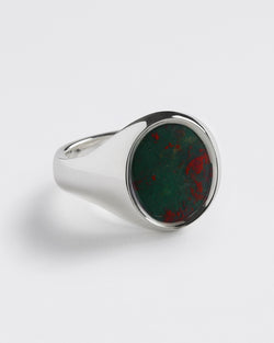 Silver Portrait Signet // Bloodstone