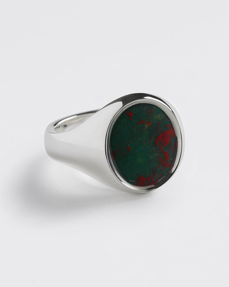 Silver Portrait Signet // Bloodstone