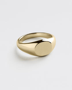Gold Round Signet Ring - Westhill
