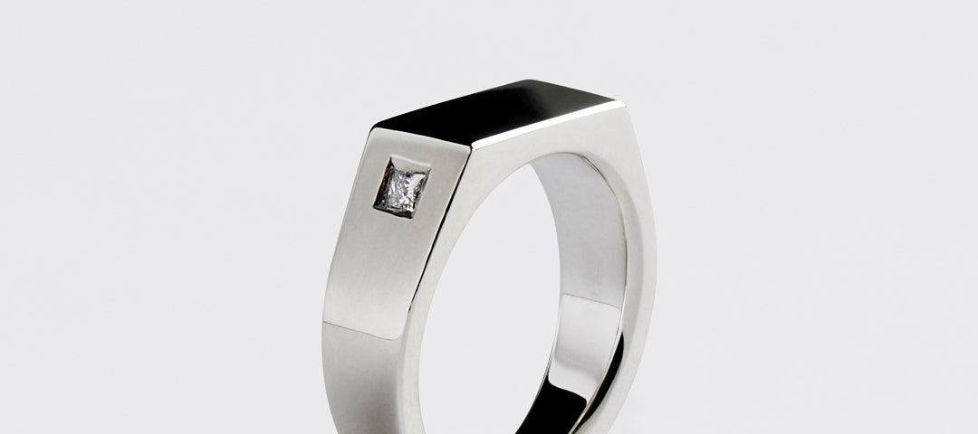 Platinum Diamond Sharp Signet Ring - Westhill