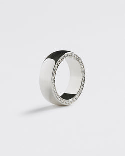 Silver Diamond Halo Band - Rings - Westhill