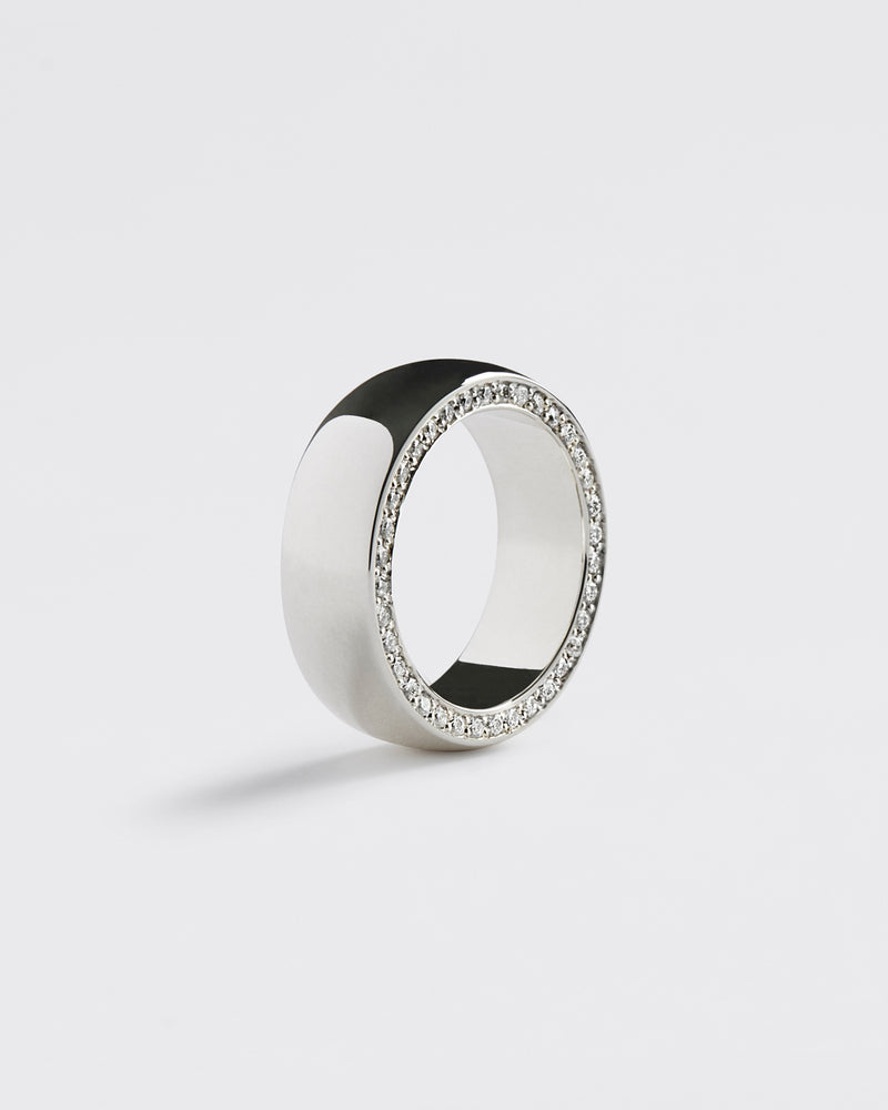 Silver Diamond Halo Band - Rings - Westhill