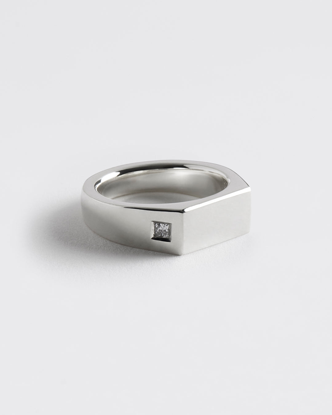 Westhill Silver Diamond Sharp Signet Ring