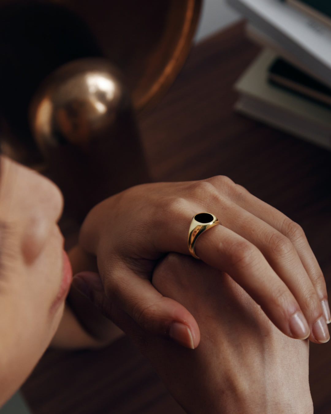 Gold Portrait Signet Ring - Onyx - Westhill