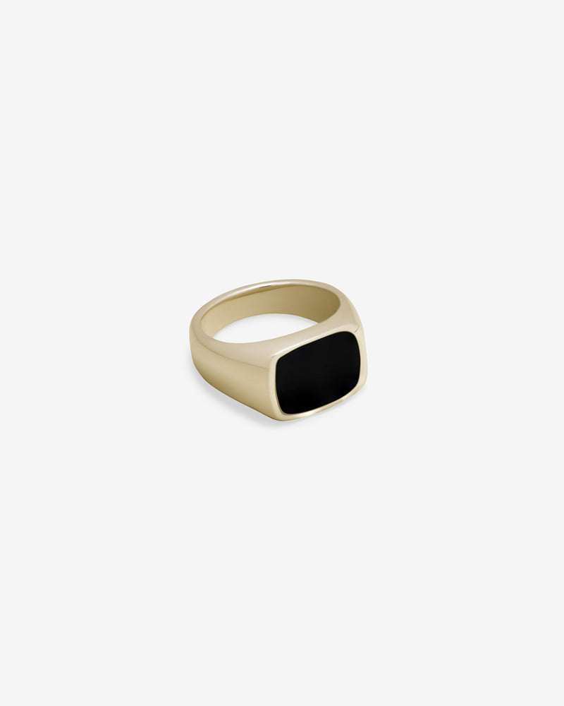 Westhill Gold Cushion Signet Ring - Onyx