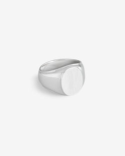 Westhill Silver Brushed XL Oval Signet Ring