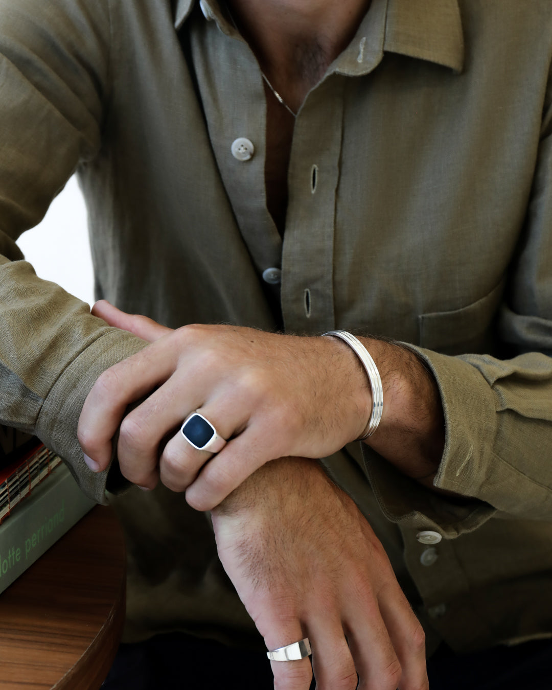 Westhill Silver Onyx Cushion Signet Ring