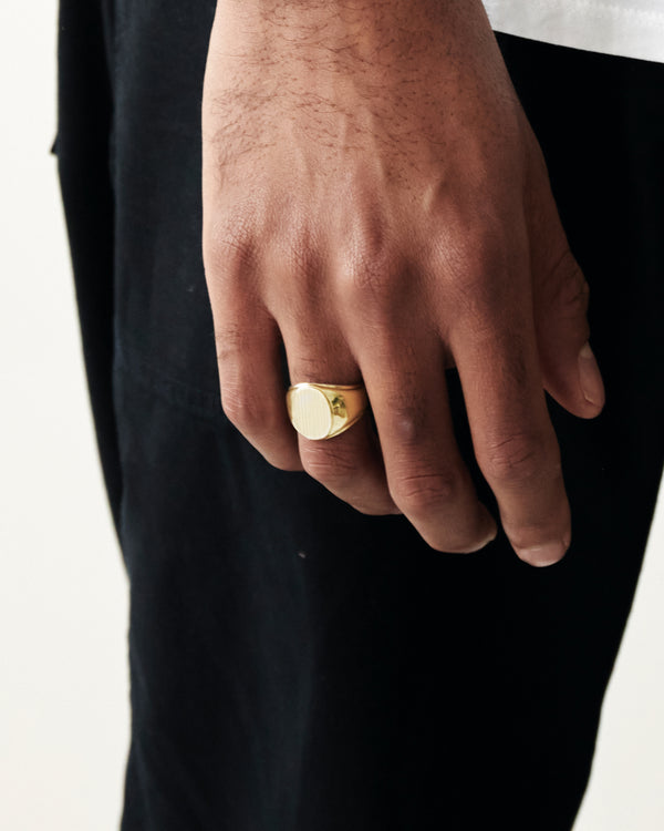 Westhill Gold Brushed XL Oval Signet Ring