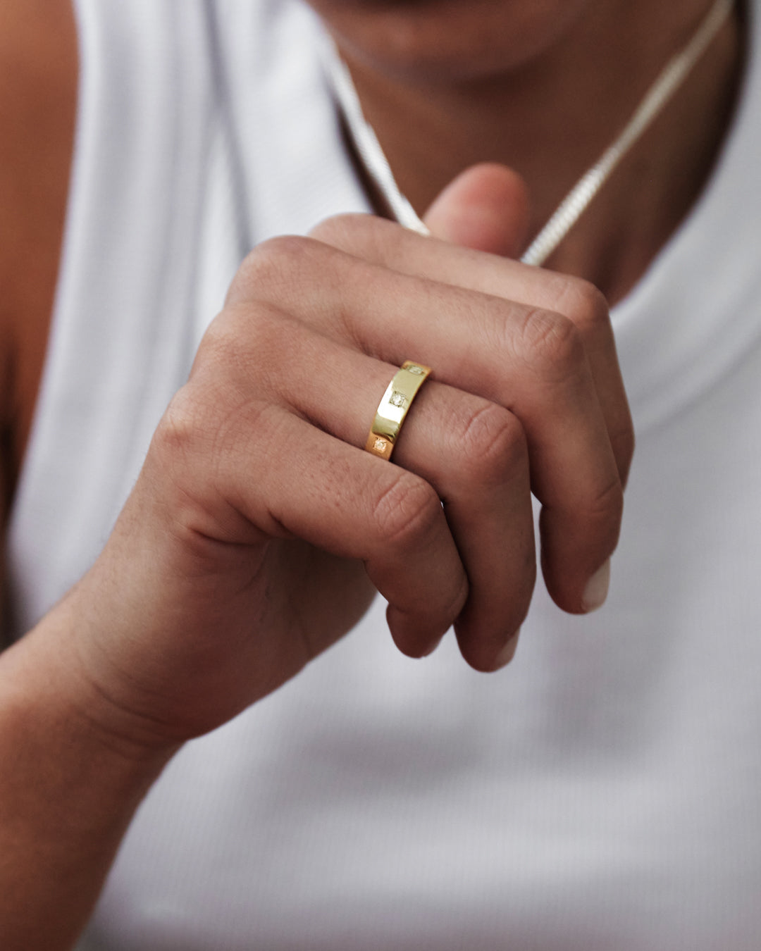 Westhill Gold Diamond Pattern Ring