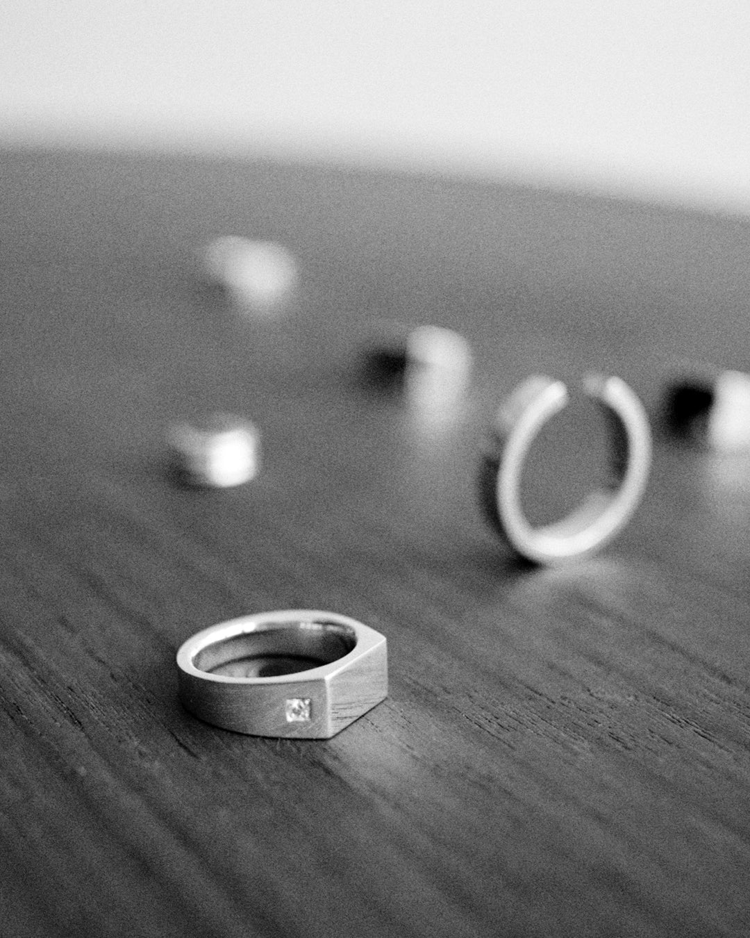 Westhill Silver Diamond Sharp Signet Ring