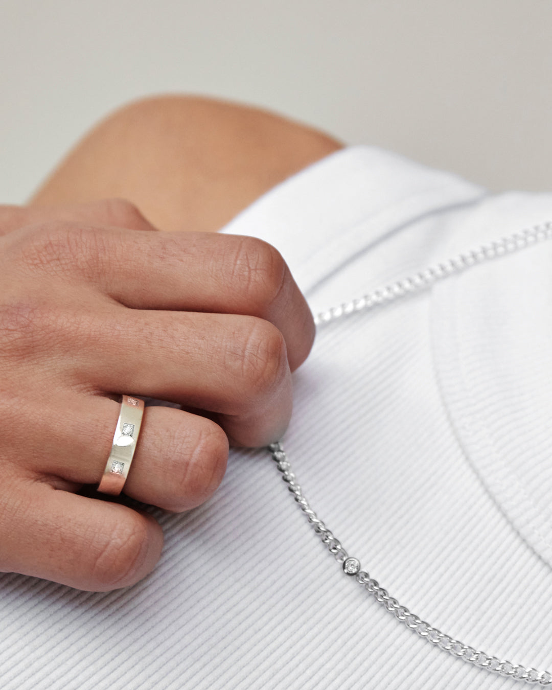 Westhill Silver Diamond Pattern Ring